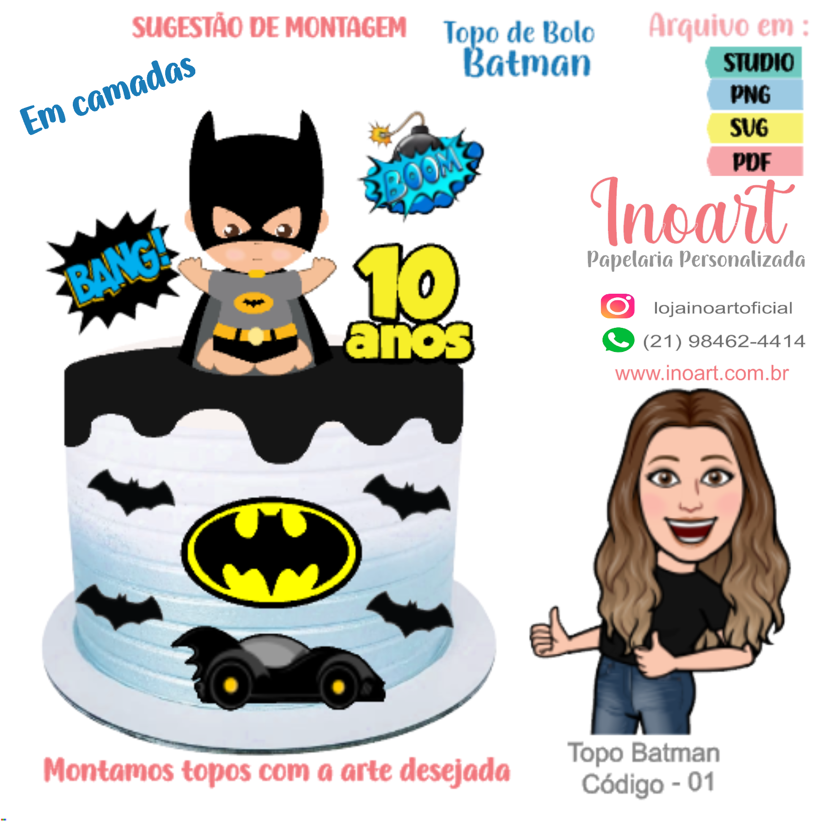 Topo De Bolo Batman 